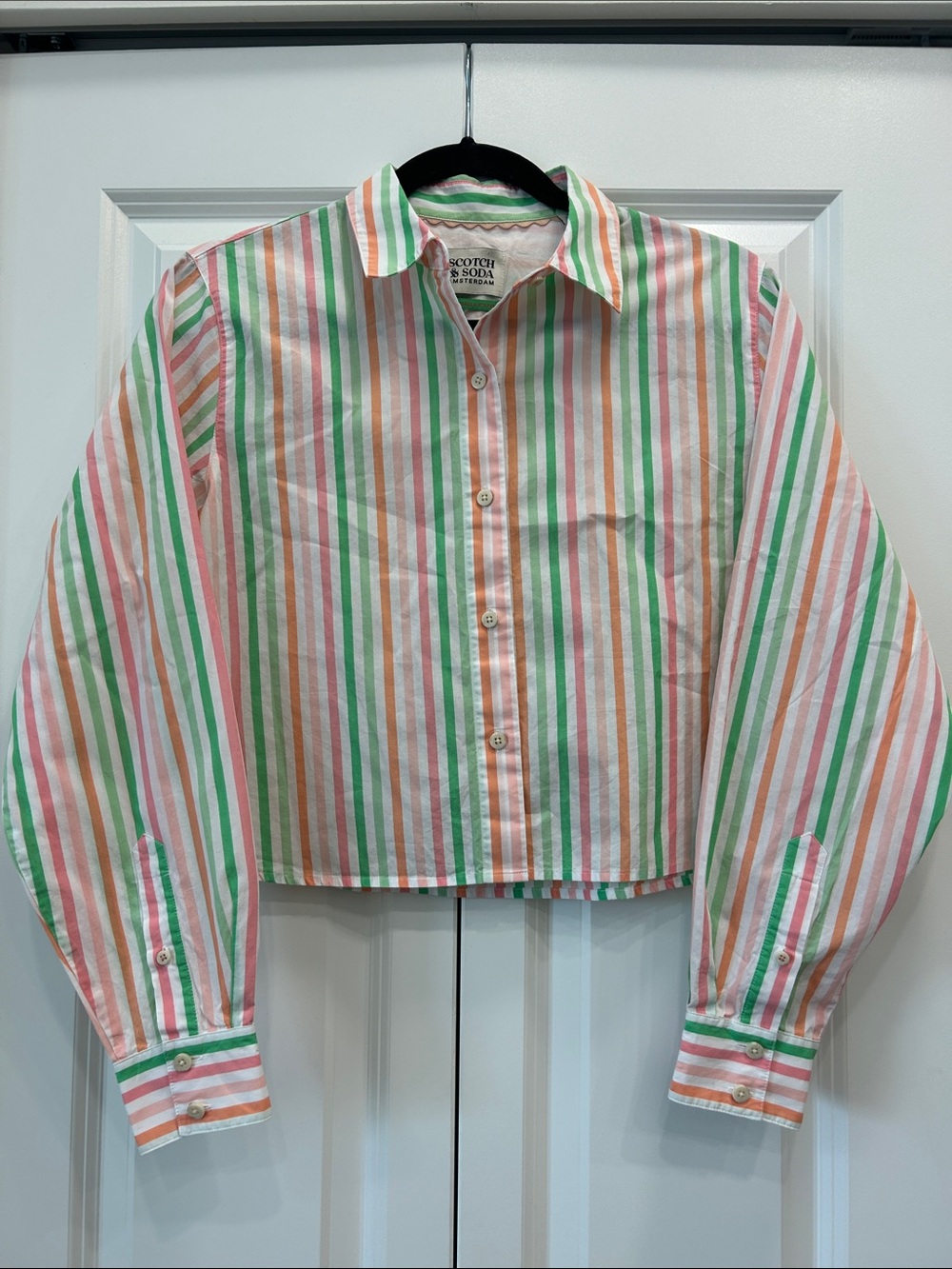 100% Cotton Scotch & Soda Pastel Multicolor Striped Button-Down Shirt